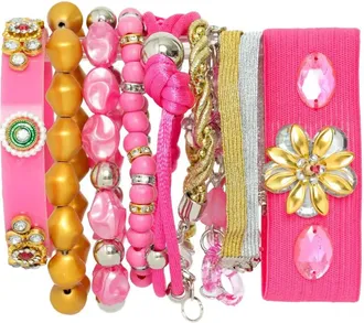 Amir Slama Set di bracciali con perline - Rosa