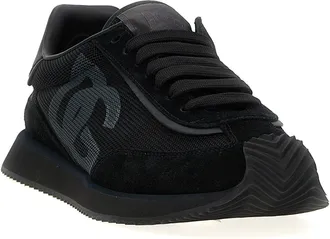 Dolce & Gabbana Calf Leather and Mesh Sneaker - Black