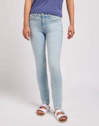 Lee Skinny-fit-Jeans LEE Lee Jeans Scarlett High, Damen, Gr. 28, L&auml;nge 33, blau (hellblau), Obermaterial: 79% Baumwolle CO. 15% Lyocell CLY. 4% Elastomult