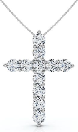 Pompeii3 2Ct TW Diamond Cross Womens Necklace 14k Gold Lab Grown 1 Tall