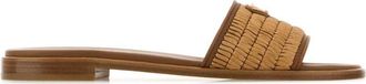 Prada Light Brown Woven Sandals
