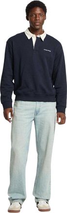 Guess Rugbyshirt met lange mouwen voor heren, standaardpasvorm (Oceaan Blauw)