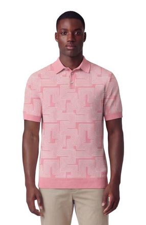 Lords of Harlech Inter Twine Mens Merino Silk Cashmere Polo in Inter Twine Pink at Nordstrom, Size Xx-Large