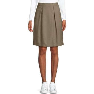 Lands End School Uniform Solid Pleated Skort Top of Knee in Khaki at Nordstrom, Size 10