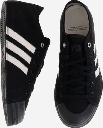 adidas Mens Y-3 Nizza Lo Sneakers Black-White Fabric Trainers Black/white