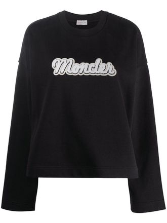 Moncler logo-appliqu&eacute; sweatshirt - Black