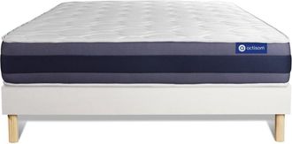 Actisom Somier blanco + Colchón con muelles y viscoelástica 160 x 200