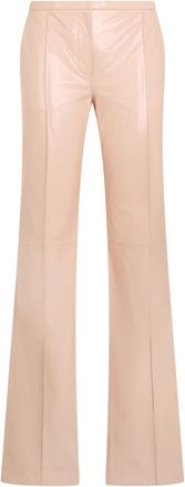 Philosophy di Lorenzo Serafini Flared Pants - Dames - Leren Broeken - Roze - S - Leer - Broeken