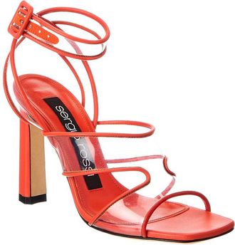 Sergio Rossi Lunettes 100 Leather & Vinyl Sandal