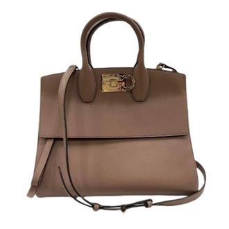 Ferragamo Pre-owned Studio Soft Leather 2way Bag - Dames - Pre-owned - Bruin - Maat: ONE Size Leer