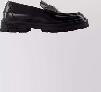 Versace calfskin flat loafers chunky sole