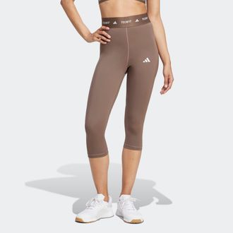 adidas Trainingstights ADIDAS PERFORMANCE TECHFIT CAPRI LEGGINGS, Damen, Gr. XL, N-Gr, earth strata, Obermaterial: 73% Polyester, 27% Elasthan, Hosen Trainin