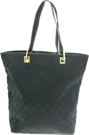 Gucci Pre-owned Tote Bags, female, Black, Size: ONE SIZE Pre-owned Vintage Monogram Canvas Tote Bag