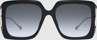 Gucci Oversized Rectangular Sunglasses, Black