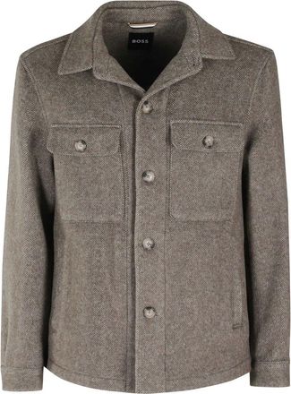 HUGO BOSS Heren, Jassen, Bruin, Maat: L Wol