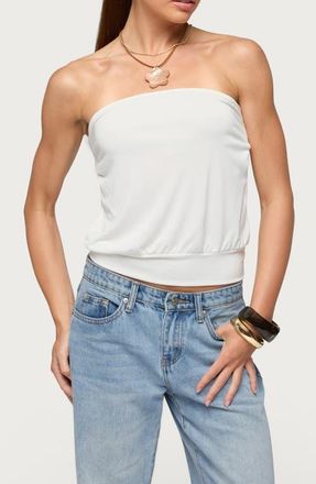 Edikted Lanah Strapless Back Cutout Top in White at Nordstrom, Size X-Small