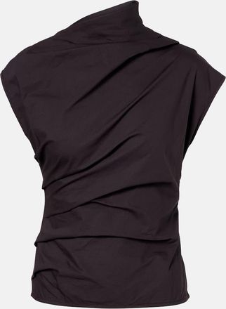 Ganni Top in misto cotone con ruches