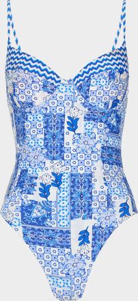 Ramy Brook Jayda Floral Patchwork One-Piece Swimsuit