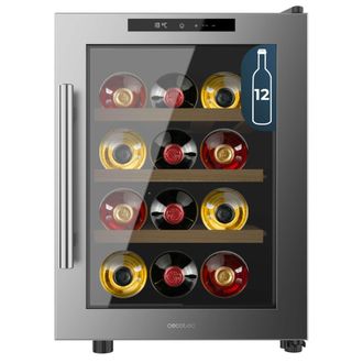 Cecotec Cecotec Vinoteca Bolero Grandsommelier 1255 Coolwood E, Capacidad 12 Botellas, Estantes De Madera, Control T&aacute;ctil