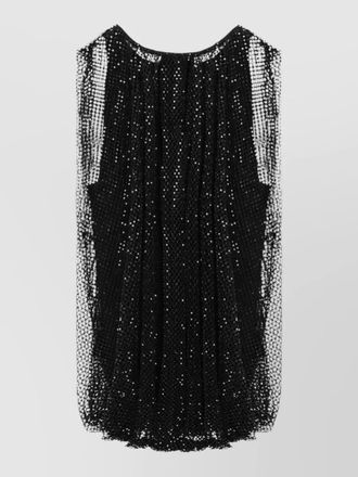 Sportmax mesh dress overlay sequin sleeveless design