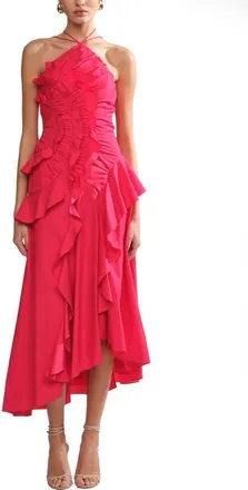 AMUR Ottavia ruffle dress in Solstice Red at Nordstrom, Size 10