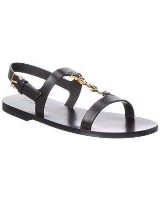 Saint Laurent Cassandre Leather Sandal