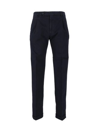 Berwich Blue Tailored Tapered Straight-Leg Pants