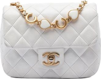 Chanel Pre-owned Quilted Lambskin Crossbody Bag - Dames - Vintage Schoudertas - Wit - ONE Size - Leer - Vintage