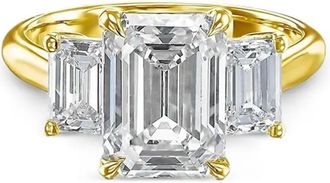 Tilla 14kt geelgouden Three Stone ring met diamant