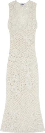Ganni Floral Crocheted Midi Dress