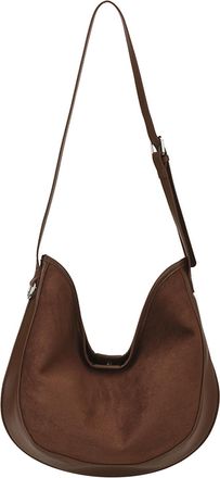 Generic Crescent Bag Slouchy Tote Purses Solid Color PU Leather Slouchy Shoulder Bag for Women Work Shopping and Everyday Use