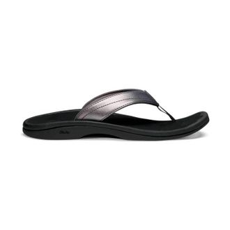 Olukai Womens Ohana Beach Sandals In Pewter Black