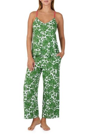 Kate Spade New York print crop pajamas in Green Floral at Nordstrom, Size X-Small