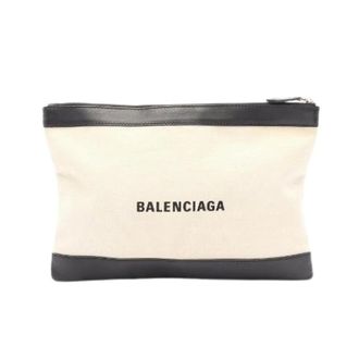 Balenciaga Pre-owned Clutches, female, Beige, Size: ONE SIZE Pre-owned Navy Clip M clutch bag