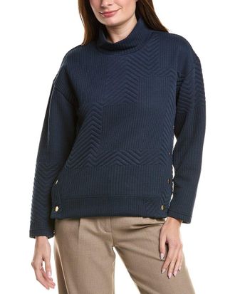 Nanette Lepore Chevron Mock Neck Sweater