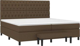 vidaXL Vidaxl - Cama Box Spring Con Colch&oacute;n Tela Marr&oacute;n Oscuro 200x200 Cm