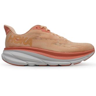 Hoka One One Hoka Clifton 9 Textile Womens Running Trainers - Cantaloupe White - Size:UK 4.5