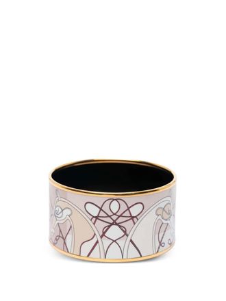 Hermès Bracciale extra ampio con stampa Coup de Fouet Au Bloc PM su smalto 2000-2015 - Oro