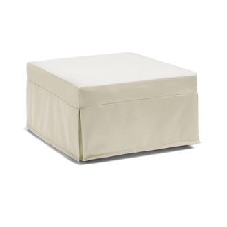 Dmora Dmora - Cama Plegable Dabay, Puf Convertible En Cama Individual, 100% Made In Italy, Puf De Tela Para Sal&oacute;n, Cm 80x80h45, Crema