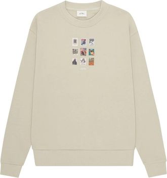 Les Deux Stamp Sweatshirt - Heren - Sweatshirts - Beige - S - Katoen - Hoodies & sweatvesten