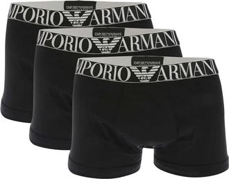 Emporio Armani Heren Eagle Logo Boxershorts (Set van 3) (Zwart)
