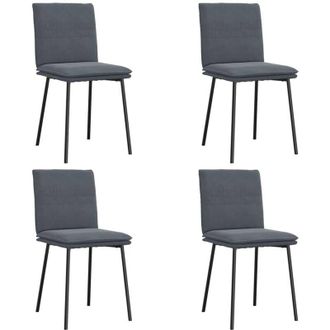 vidaXL Vidaxl - Sillas De Comedor 4 Unidades Terciopelo Gris Oscuro