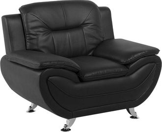 Beliani Armchair LEIRA Faux Leather Black