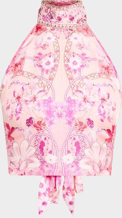 Camilla Botanical Novella Halter Tie Top