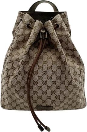 Gucci Pre-owned GG Canvas Rugzak - unisex - Vintage Rugzakken - Bruin - ONE Size - Leer - Vintage