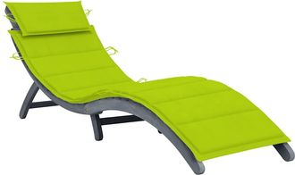 vidaXL Tumbona Con Coj&iacute;n Madera Maciza De Acacia Gris Vidaxl