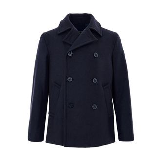 Paul & Shark Double-Breasted Coats, male, Blue, M, Giubbino Peacoat