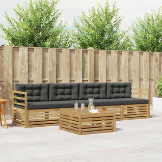 vidaXL Vidaxl Set Di Divani Da Esterno 5 Pz Bianco E Antracite