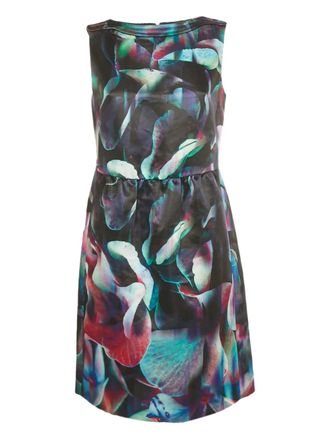 Emporio Armani Mouwloze mini-jurk met print - Zwart