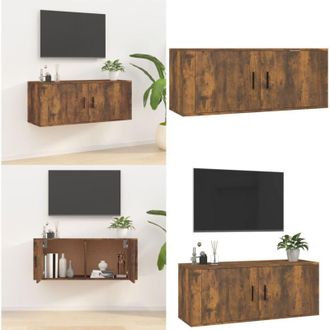 vidaXL Mobile Porta TV a Parete rovere fumo 100x34,5x40 cm - Mobile TV - Mobile da parete